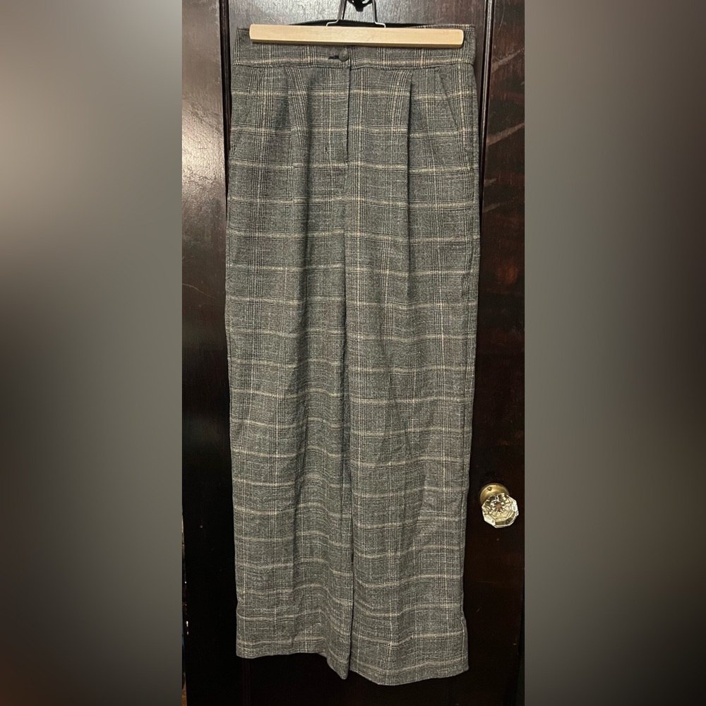 Express Charcoal Plaid Dress Trousers